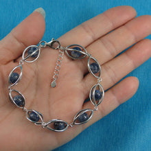 Load image into Gallery viewer, 9419949-Solid-Sterling-Silver-Lucky-Lantern-Genuine-Sodalite-Bracelet