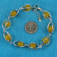 Load image into Gallery viewer, 9429941-Golden-Agate-Solid-Sterling-Silver-Lucky-Lantern-Bracelet