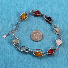 Load image into Gallery viewer, 9429948-Genuine-Solid-Sterling-Silver-Lucky-Lantern-Multi-Color-Agate-Bracelet