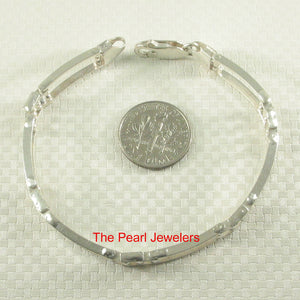 9430021-Unique-Vintage-Solid-925-Sterling-Silver-Six-Segment-Link-Bracelet