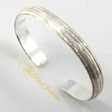 Load image into Gallery viewer, 9430030-Sterling-Silver-Diamond-Cut-C-Design-Bangle-Bracelet