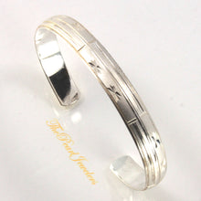 Load image into Gallery viewer, 9430031-Sterling-Silver-Handmade-Diamond-Cut-C-Design-Bangle-Bracelet