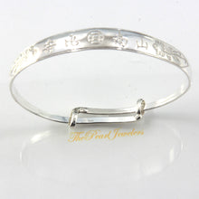 Load image into Gallery viewer, 9430036-Sterling-Silver-Adjustable-Bless-Bangle-Bracelet