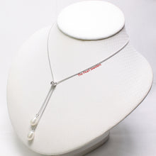 Load image into Gallery viewer, Solid Silver .925 CZ Twin White Pearl Necklace