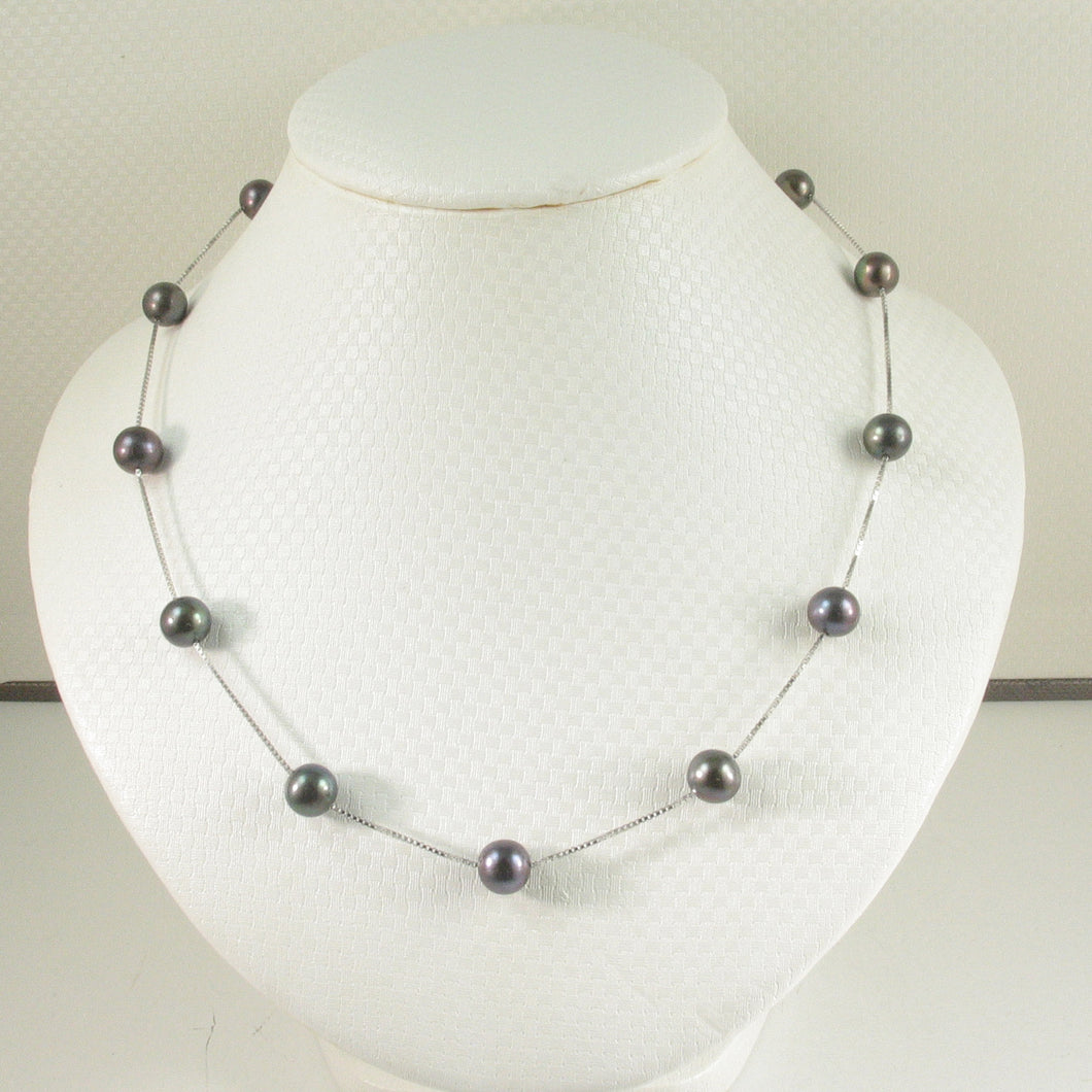 9600091-Handcrafted-Solid-Sterling-Silver-Black-Cultured-Pearls-Tin-Cup-Necklace