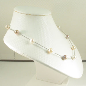 9600094-Solid-Sterling-Silver- Mix-Color-Cultured-Pearls-Tin-Cup-Necklace