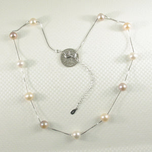 9600094-Solid-Sterling-Silver- Mix-Color-Cultured-Pearls-Tin-Cup-Necklace