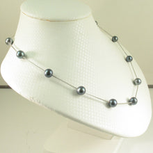 Load image into Gallery viewer, 9600095-Solid-Sterling-Silver-925-Blue-Cultured-Pearls-Tin-Cup-Necklace