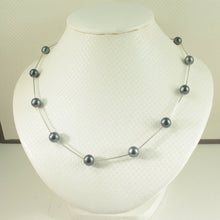 Load image into Gallery viewer, 9600095-Solid-Sterling-Silver-925-Blue-Cultured-Pearls-Tin-Cup-Necklace