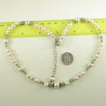 Load image into Gallery viewer, 9600110P- White-Small-Baroque-Pearls-Peridot-Glass-Crystals-Necklace