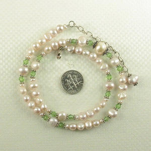 9600110P- White-Small-Baroque-Pearls-Peridot-Glass-Crystals-Necklace