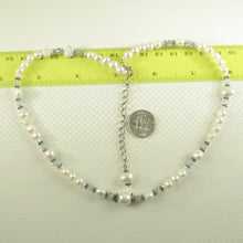 Load image into Gallery viewer, 9600110T-White-Small-Baroque-Pearls-Aquamarine-Glass-Crystals-Necklace