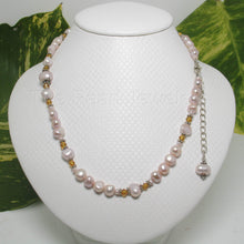 Load image into Gallery viewer, Pink Pearl &amp; Citrine Crystal Necklace