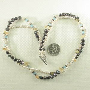 9600124-Double-Stranded-Pearls-Stone-Crystal-Chips-Beads-Necklace