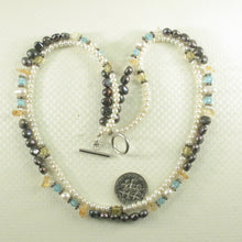 Load image into Gallery viewer, 9600124-Double-Stranded-Pearls-Stone-Crystal-Chips-Beads-Necklace