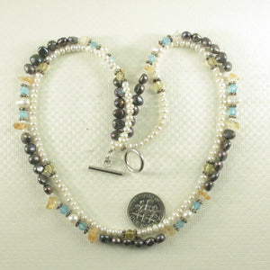 9600124-Double-Stranded-Pearls-Stone-Crystal-Chips-Beads-Necklace