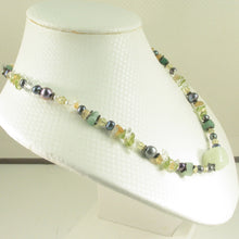 Load image into Gallery viewer, 9600133-Genuine-New-Jade-Pearls-Crystal-Chips-Silver-925-Necklace