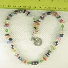 Load image into Gallery viewer, 9600143-Sterling-Silver-Black-Pearls-Mixed-Gemstone-Glass-Beads-Necklace
