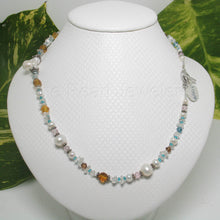 Load image into Gallery viewer, 9600152-Beautiful-Hand-Crafted-Gemstone-Chips-White-Pearls-Necklace