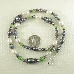 9600153-Sterling-Silver-Toggle-Clasp-Black-Pearls-Mixed-Beads-Necklace