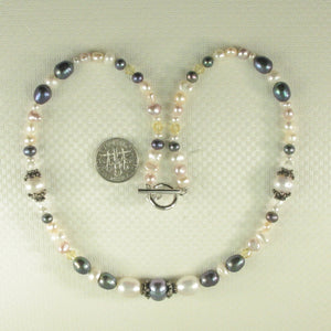 9600154-Sterling-Silver-Toggle-Clasp-Black-White-Pearls-Mixed-Beads-Necklace