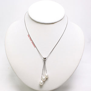 9600200-Sterling-Silver-Triple-Dangle-Genuine-White-Cultured-Pearls-Necklace