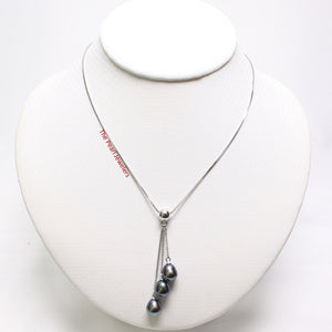 9600201-Sterling-Silver-Triple-Dangle-Black-Cultured-Pearls-Necklace