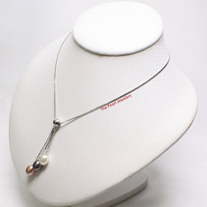 9600207-Sterling-Silver-Dangling-White-Black-Pink-F/W-Pearls-Necklace
