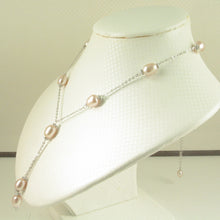 Load image into Gallery viewer, 9600222-Sterling-Silver-Hand-Crafted-Pink-Freshwater-Pearls-Tin-Cup-Necklace