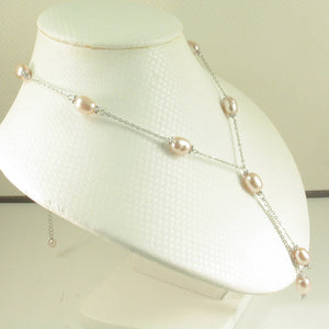 9600222-Sterling-Silver-Hand-Crafted-Pink-Freshwater-Pearls-Tin-Cup-Necklace