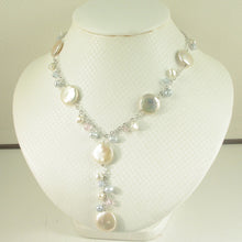 Load image into Gallery viewer, 9600232-Solid-Sterling-Silver-Hand-Crafted-Peach-Coin-Pearls-O-chains-Necklace