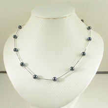 Load image into Gallery viewer, 9601091-Hand-Crafted-Cultured-Black-Pearl-Tin-Cup-Necklace