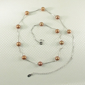 9601093-Hand-Crafted-Chocolate-Freshwater-Pearl-Tin-Cup-Necklace