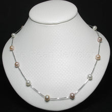 Load image into Gallery viewer, 9601094-Hand-Crafted-Pink-White-Cultured-Pearl-Tin-Cup-Necklace