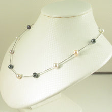 Load image into Gallery viewer, 9601096-Hand-Crafted-Pink-Black-White-Pearl-Tin-Cup-Necklace