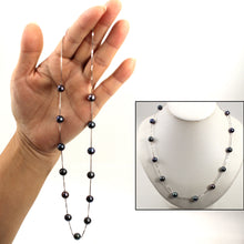 Load image into Gallery viewer, 9602091-Sterling-Silver-Handcrafted-Black-Cultured-Pearls-Tin-Cup-Necklace