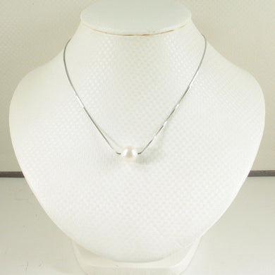 9603090-Single-Pearl-Silver-Chain-9-10-MM-Freshwater-Pearl Simple-Necklace