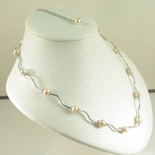 Load image into Gallery viewer, 9609972-Solid-Sterling-Silver-Genuine-Pink-F/W-Culture-Pearls-Necklace