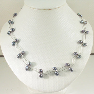 9609981-Sterling-Silver-Black-Gray Freshwater-Pearls-Adjustable-Necklace