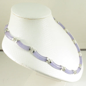 9610062-Sterling-Silver-15-Segments-7x25mm-Lavender-Jade-Necklace