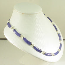 Load image into Gallery viewer, 9610064-Solid-Sterling-Silver-15-Segments-Dark-Lavender-Jade-Necklace