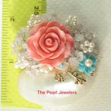 Load image into Gallery viewer, 9700000-Fine-Handcrafted-Amazing-Gemstone-Flower-Brooch-Pin-Pendant