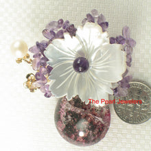 Load image into Gallery viewer, 9700011-Handcrafted-Elegant-Beautiful-Gemstone-Flower-Brooch-Pin-Pendant