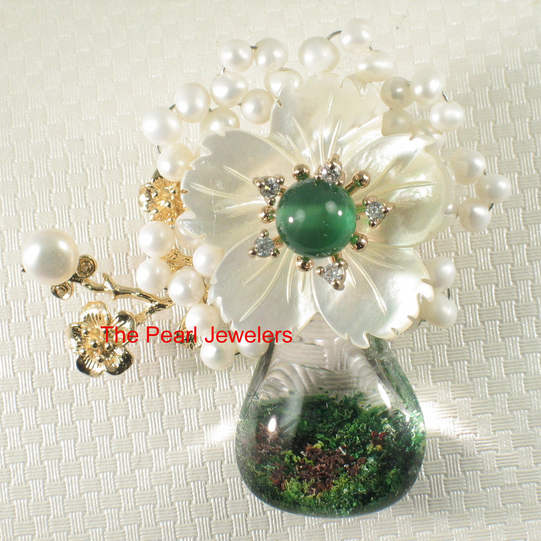 9700013-Handcrafted-Elegant-Beautiful-Quartz-Crystal-Flower-Brooch-Pendant