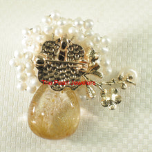 Load image into Gallery viewer, 9700015-Handcrafted-Elegant-Beautiful-Rutilated-Quartz-Flower-Brooch-Pendant
