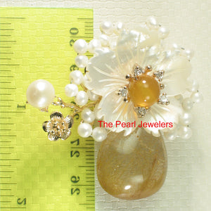 9700015-Handcrafted-Elegant-Beautiful-Rutilated-Quartz-Flower-Brooch-Pendant
