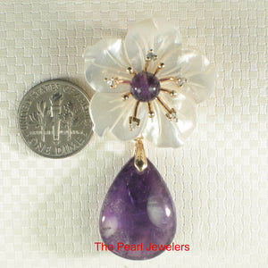 9700040-Mother-of-Pearl-Cubic-Zirconia-Amethyst-Flower-Design-Brooch-Pendant