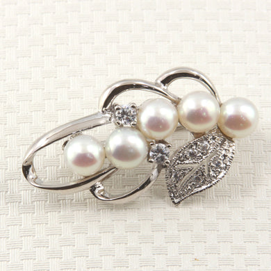 9700100-Handcrafted-White-Pearl -Flower-Design-Brooch-Pin
