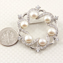 Load image into Gallery viewer, 9700102-Handcrafted-White-Pearl -Circle-Design-Brooch-Pin