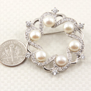9700102-Handcrafted-White-Pearl -Circle-Design-Brooch-Pin